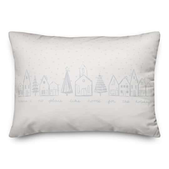 Winter Town No Place Like Home 20" x 14" Indoor/Outdoor Pillow